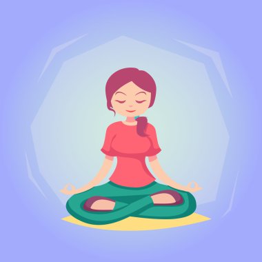 kadın karikatür Yoga poz beceri vektör çizim