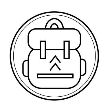 Seyahat simgesi basit düz vektör seti sırt çantası