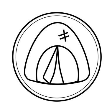 Seyahat simgesi basit düz vektör kümesi kampı