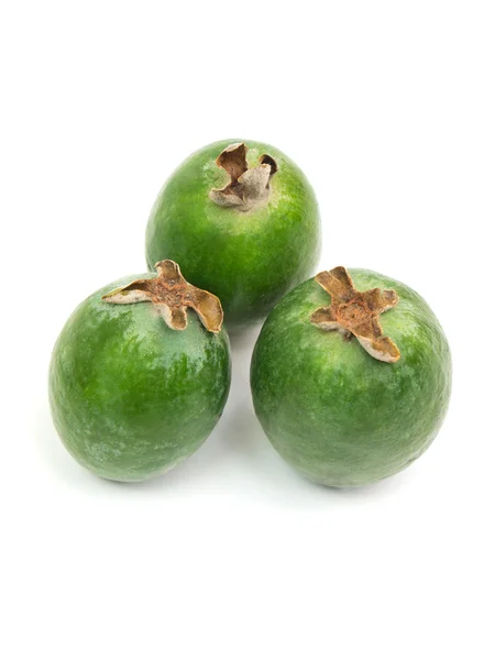 Tropical fruit feijoa isolated on white background — Stock Photo, Image