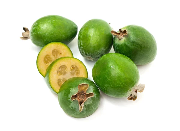 Tropical fruit feijoa isolated on white background — Stock Photo, Image