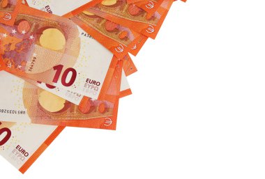 Arka plan on Euro notlar köşede koydu