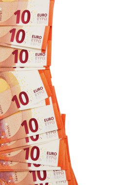 Arka plan on Euro notlar köşede koydu