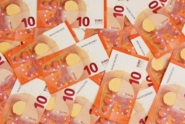 Background of ten euros notes — Stock Photo, Image