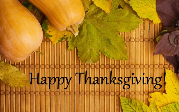 Words happy thanksgiving on rustic background — Stock Photo, Image