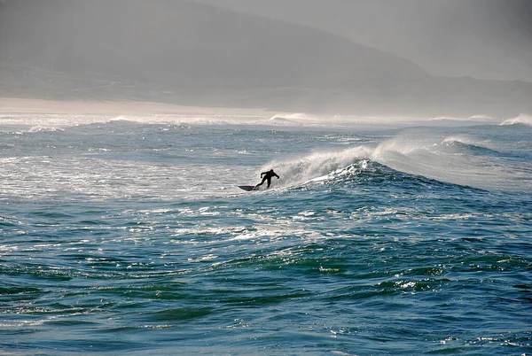 Pessoas Vão Fazer Surf Divertir Com Ondas Praia — Fotografia de Stock