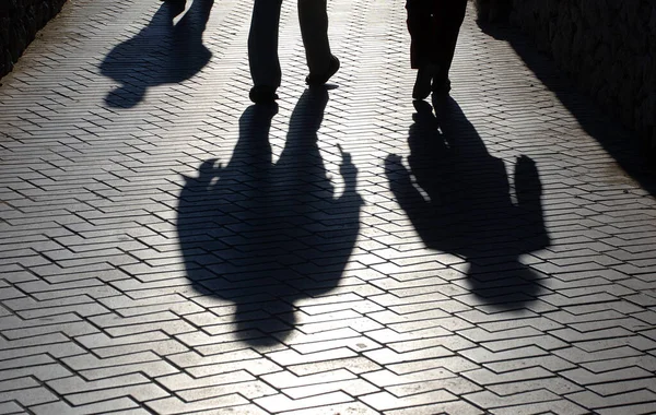 Shadows Floor People Walking Street Stock Image