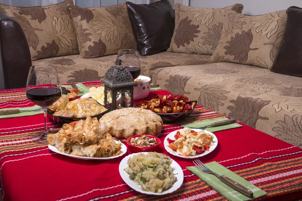 Traditional bulgarian christmas table setup — Stock Photo, Image