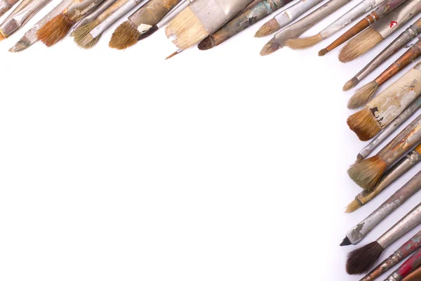 Eski kullanılan Boya fırçaları — Stok fotoğraf