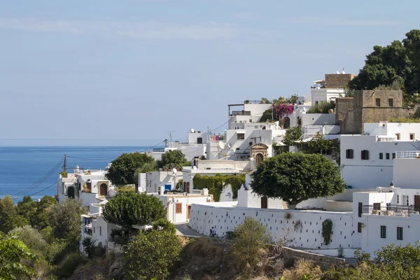 The white houses of Lindos in Rhodes island — Stock Photo, Image