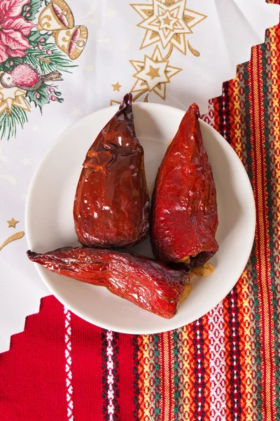 Pimientos rojos rellenos de frijoles Fotos De Stock Sin Royalties Gratis