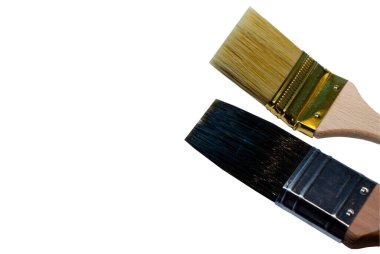 Fotoğraftaki iki farklı fırça izole edilmiş.