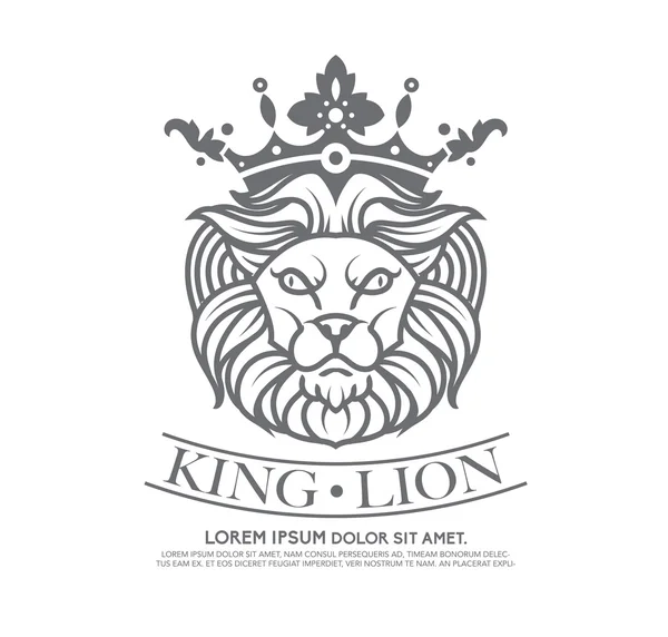 Βασιλιάς λιοντάρι λογότυπο σχεδιασμό και σύμβολο πρότυπο. — Διανυσματικό Αρχείο