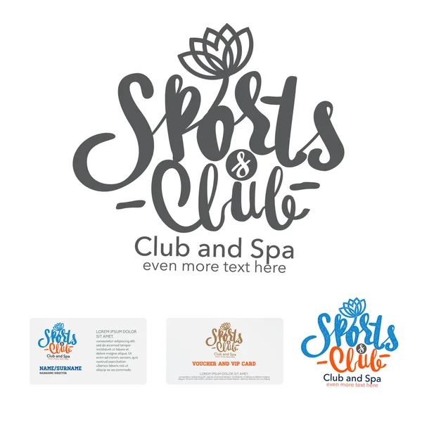 Logo sports club design template. Business card. — Stock Vector