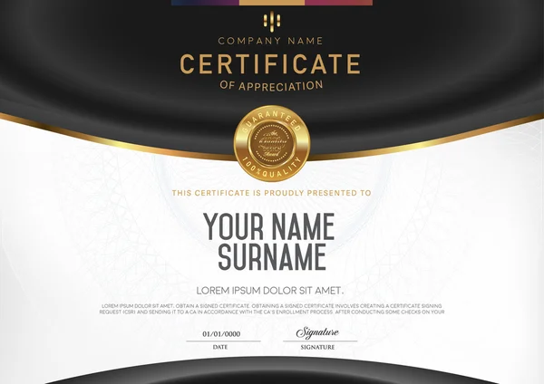 Vector luxe certificaatsjabloon, — Stockvector