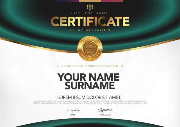 Modèle de luxe vectoriel de certificat, certificat, certificat, Certi — Image vectorielle