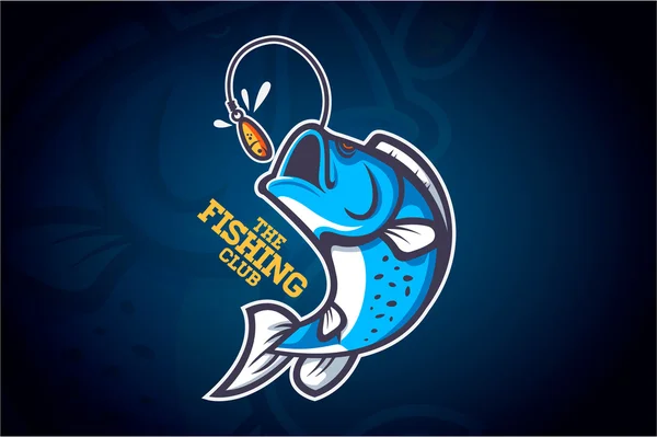 Modelo de clube de pesca logotipo . — Vetor de Stock