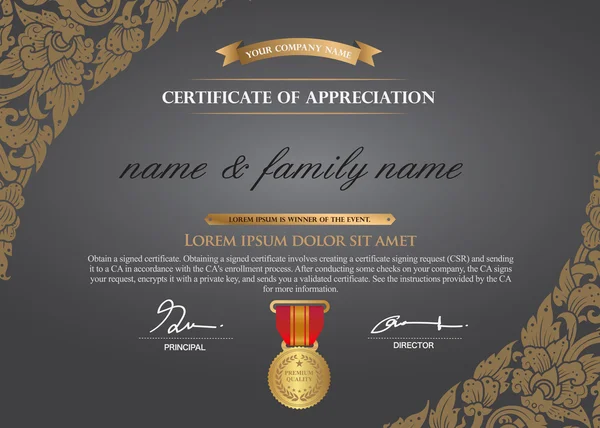 Sertifika tasarım şablonu.