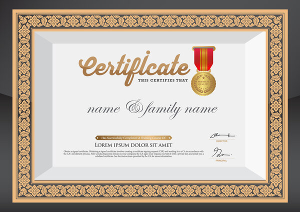 Gold Certificate of Completion Template.