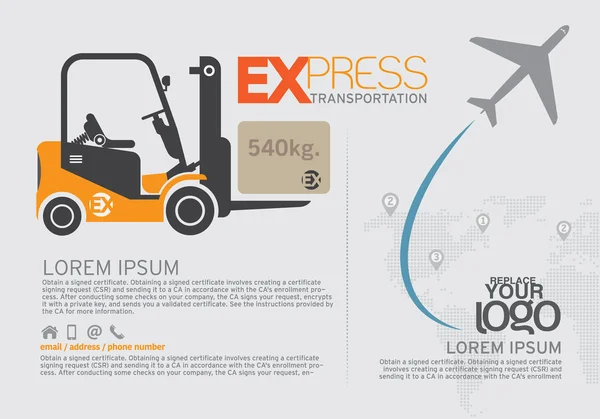 Templat desain Brosur dan brosur Transportasi . - Stok Vektor