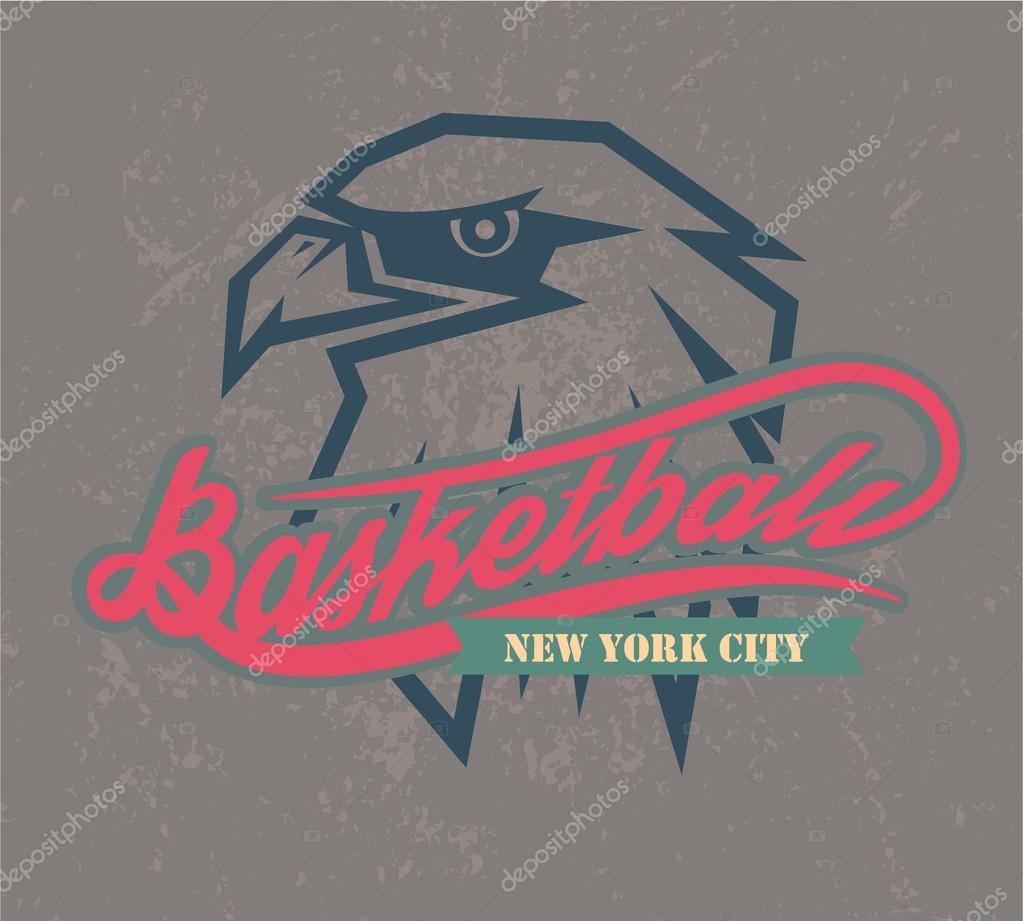 New york basketball logo and t-shirt graphics, vectors