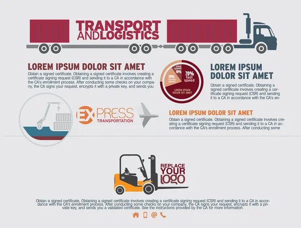 Transportbroschüre und Faltblatt-Design-Vorlage. — Stockvektor