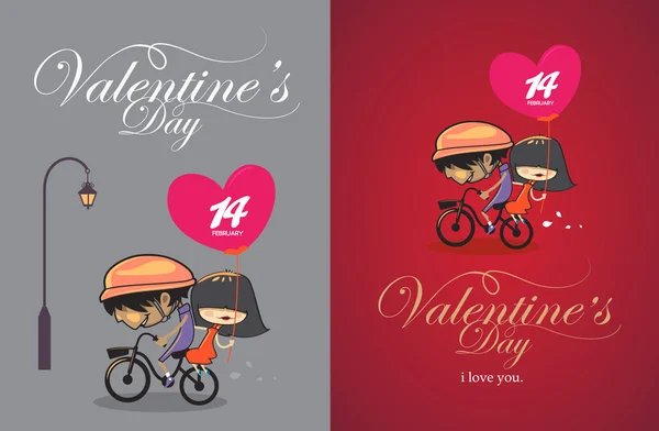 Cartoon design valentines day vintage design. — Stock Vector