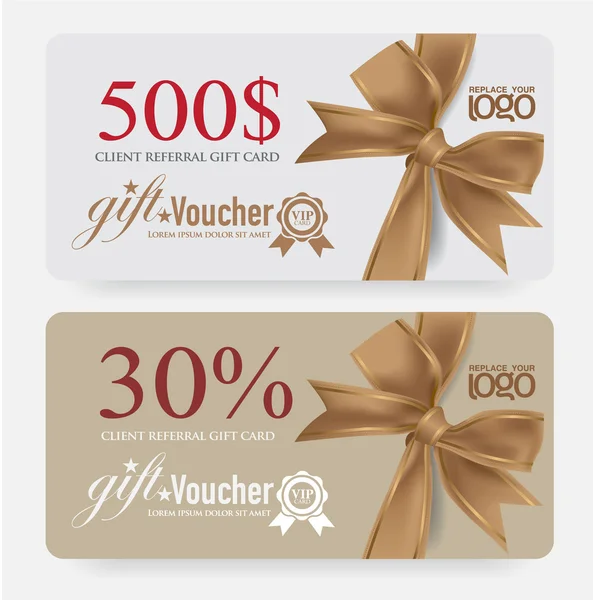 Modelo de voucher com padrão vintage premium. vetor — Vetor de Stock