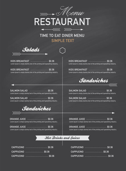 меню ресторан хипстерский стиль
.