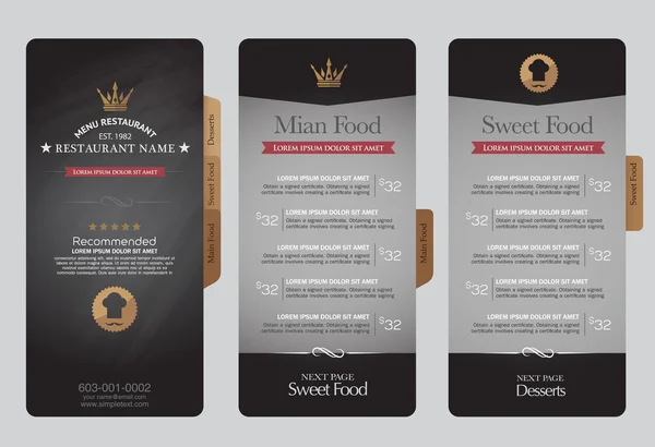 Menus sont conçus exquisément belle, élégant et facile pour nous — Image vectorielle