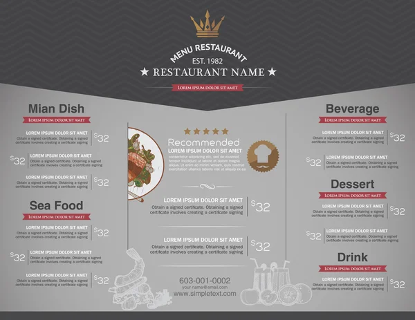 Menüler zarif güzel, şık ve basit-e doğru bizi tasarlanmıştır