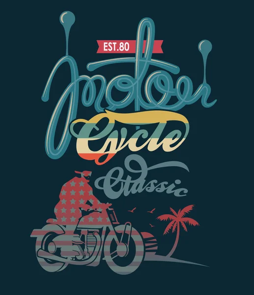 Typographie design moto classique — Image vectorielle