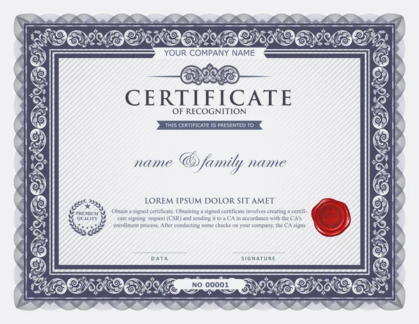 Certificate template. — Stock Vector