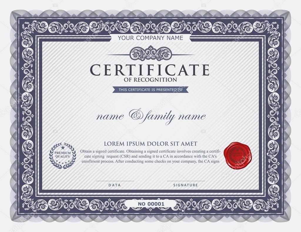 certificate template. 