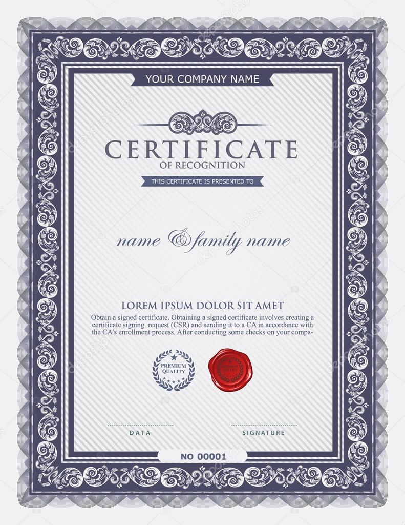 certificate template.