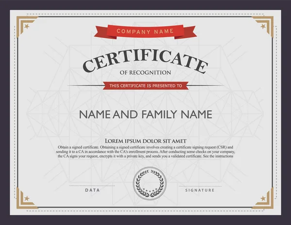 sertifika şablonu ve öğe.