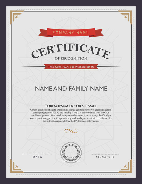 certificate template and element.