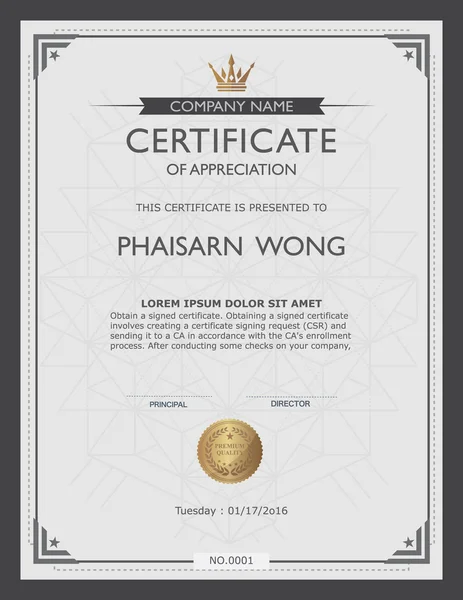 Certificaatsjabloon en element. — Stockvector