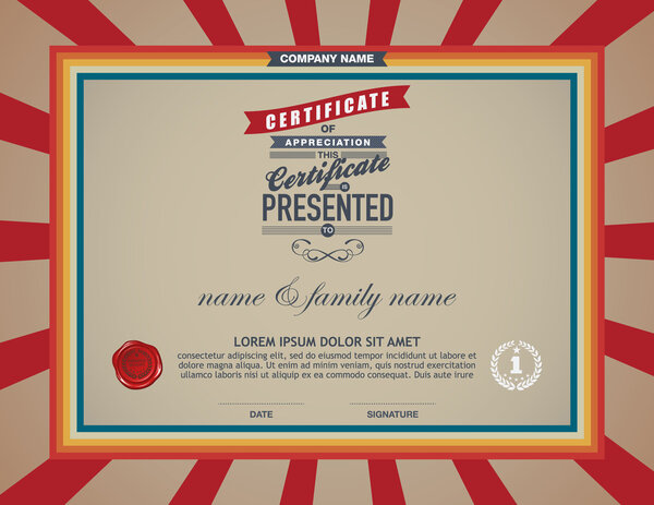 certificate retro template.
