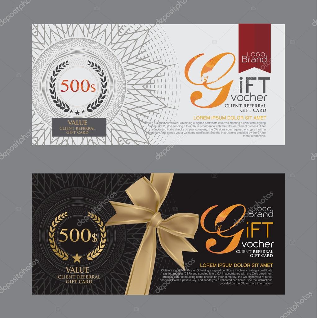 Voucher template with premium vintage pattern. vector