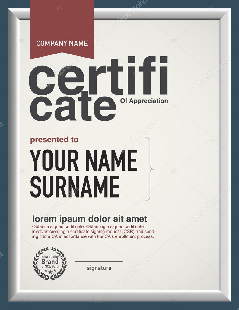 Modern layout vector certificate template.