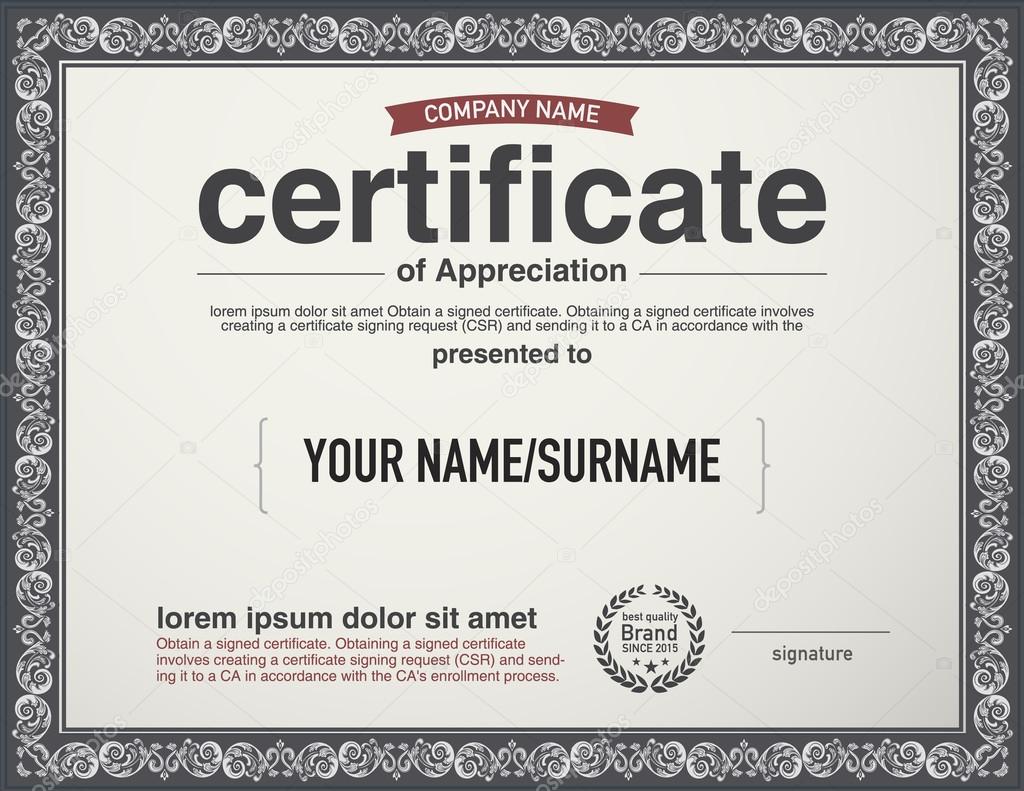 Modern layout vector certificate template.