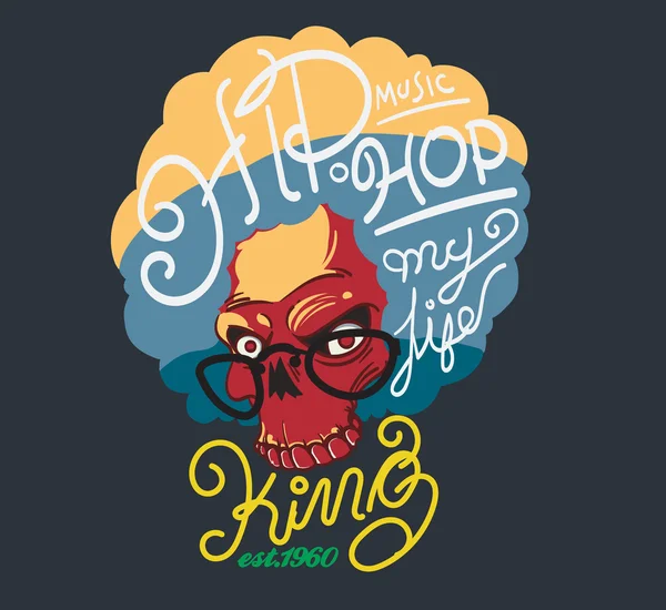 King hip hop tipografía, gráficos camiseta, vectores — Vector de stock