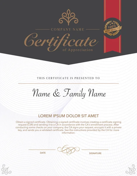 vektör çizim ayrıntılı sertifika altın.