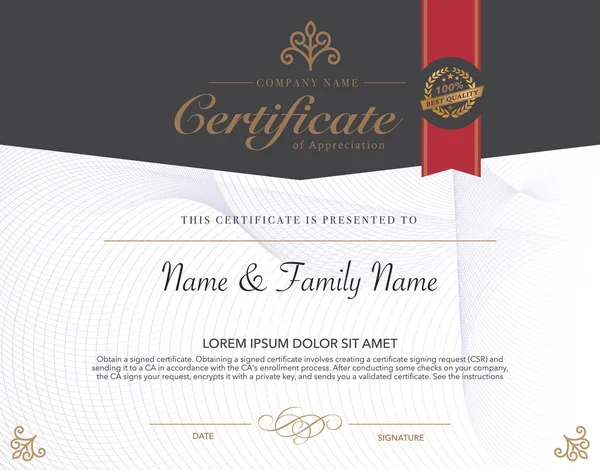 vektör çizim ayrıntılı sertifika altın.