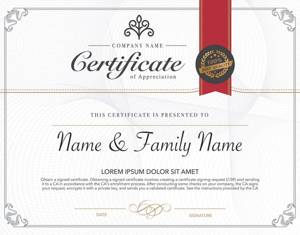 vektör çizim ayrıntılı sertifika altın.