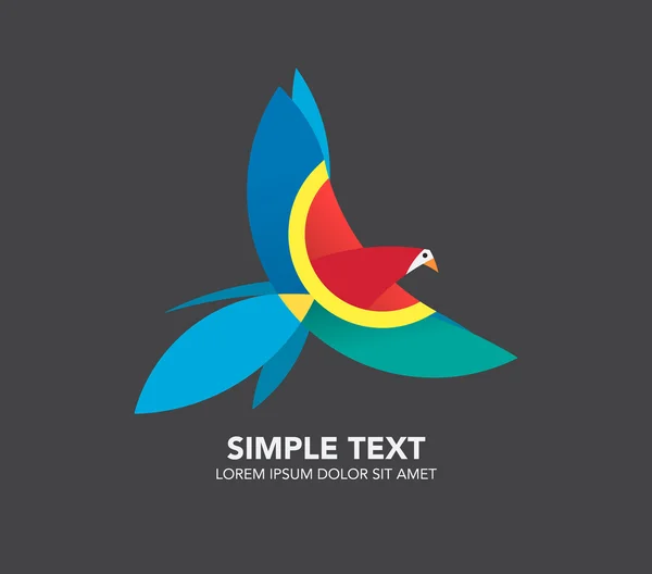 Logo a symbolem poletí papoušek — Stockový vektor