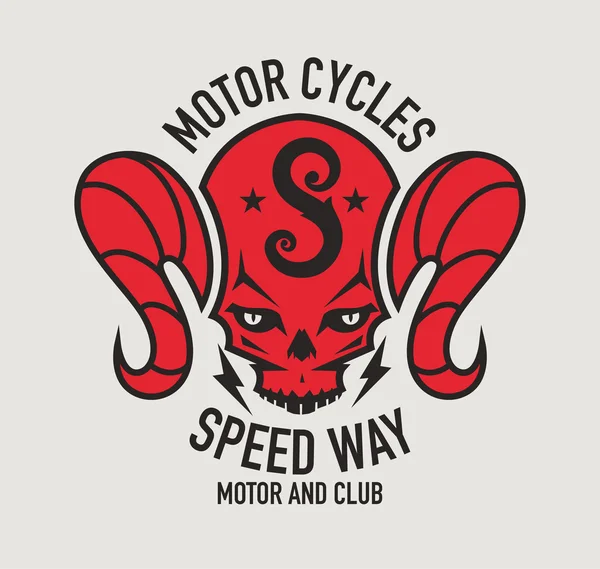 Grafische Gestaltung des Motorlogos. Logo, Aufkleber, Etikett, Arm — Stockvektor