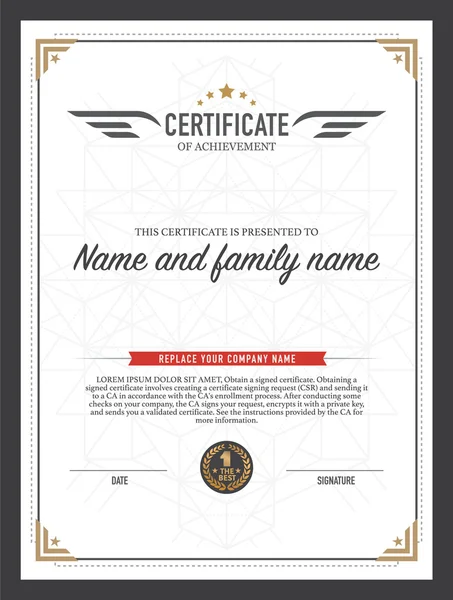 Certificaat ontwerpsjabloon. — Stockvector