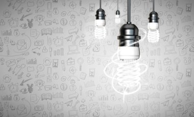 Energy saver bulb on white vignitting bussiness icon background clipart